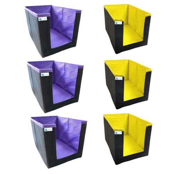 UNICRAFTS Shirt Stacker Wardrobe Organizer Clothing Cover Non Woven Pack of 6 3Purple 3Yellow