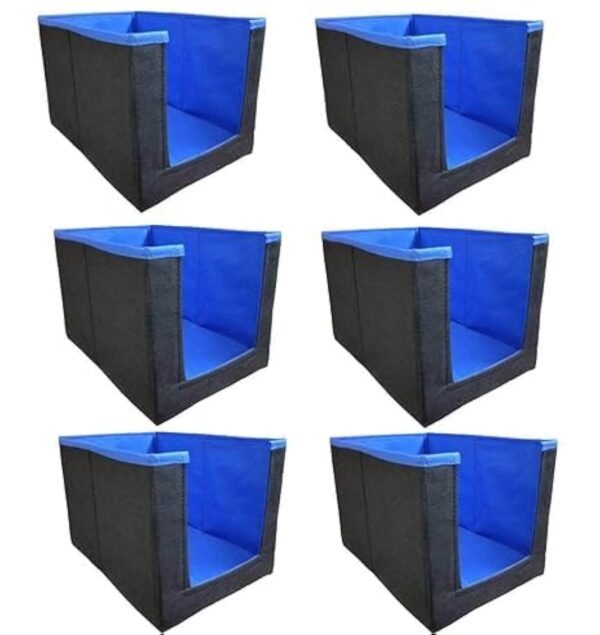 UNICRAFTS Pack of 6 Non Woven Shirt Stacker/Clothes Organizer | Clothing Cover | Closet & Wardrobe Organizer| Multipurporse Storage Box | 38.1 x 25.4 x 25.4 (Blue)