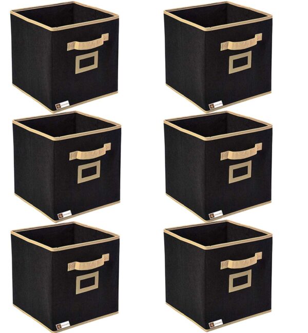 UNICRAFTS Storage Box Organizer for Clothes Large Capacity Set of 6 Black